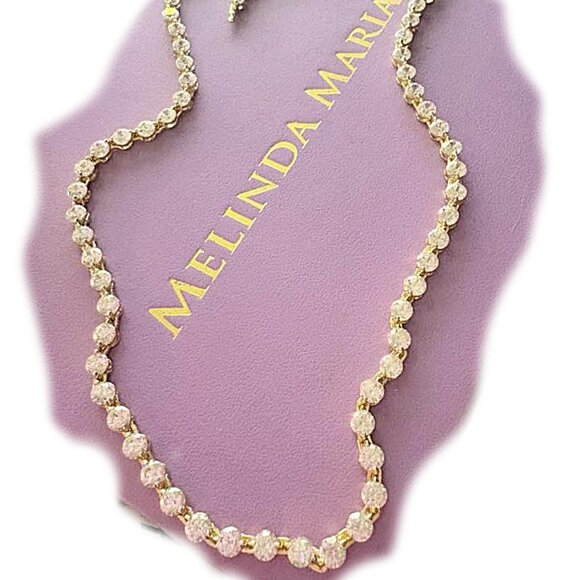 Melinda Maria She's an Icon Tennis Necklace Gold/Diamondettes - Picture 9 of 9